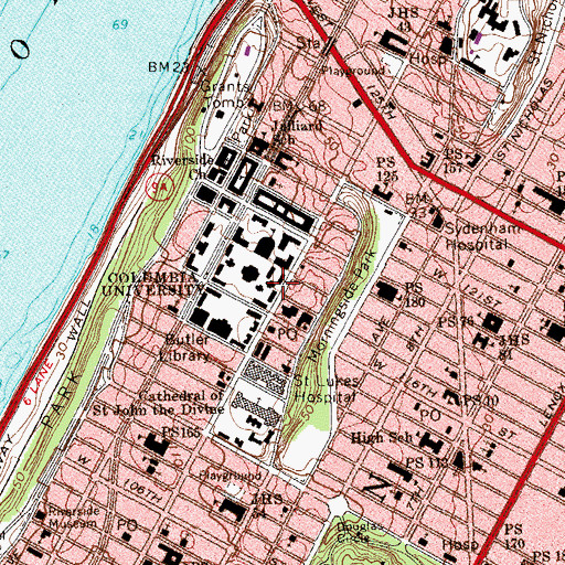 Topographic Map of Fayerweather Hall, NY