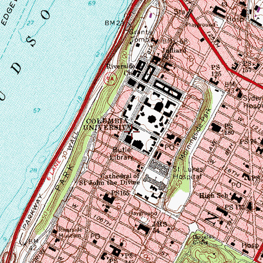 Topographic Map of Furnald Hall, NY