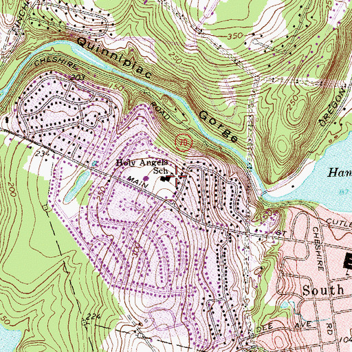 Topographic Map of Holy Angels School, CT
