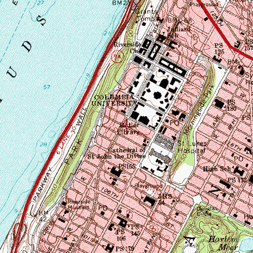 Topographic Map of McBain Hall, NY