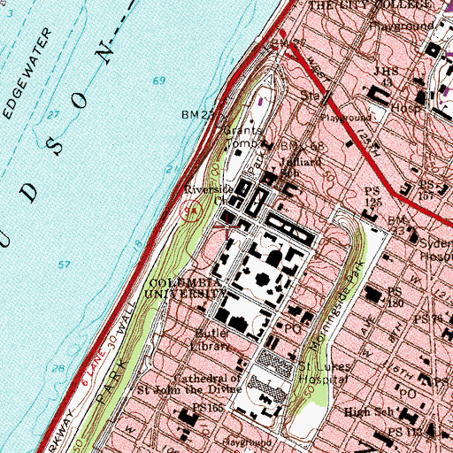 Topographic Map of Elliott Hall, NY
