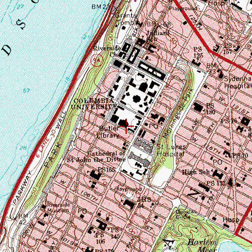 Topographic Map of Harkness Theatre, NY