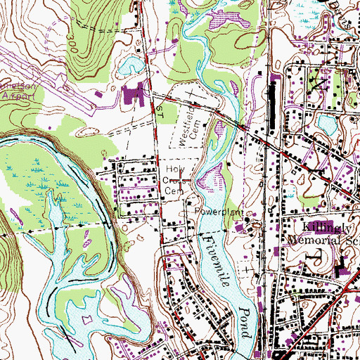 Topographic Map of Holy Cross Cemetery, CT