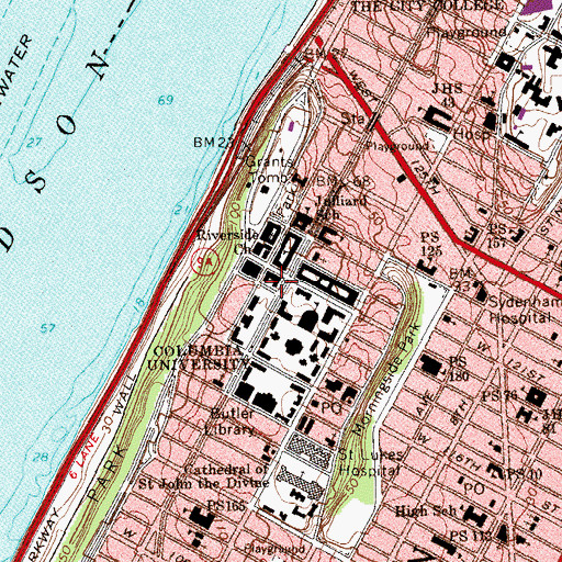 Topographic Map of Minor Latham Playhouse, NY