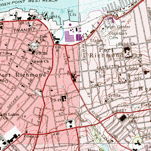 Topographic Map of Mount Carmel - Saint Benedicta School, NY