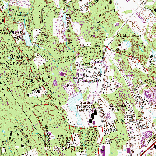 Topographic Map of Holy Ghost Fathers Brook, CT