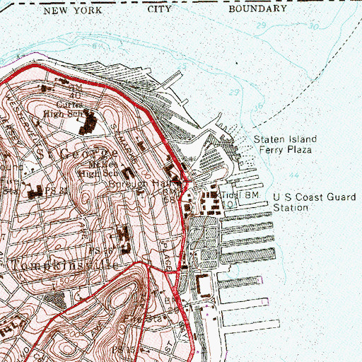 Topographic Map of Staten Island Borough Hall, NY
