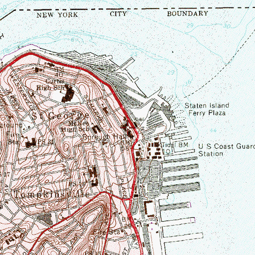 Topographic Map of Richmond County Court House, NY