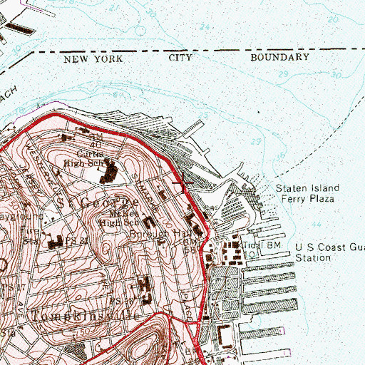 Topographic Map of New York Police Department 120th Precinct Station, NY