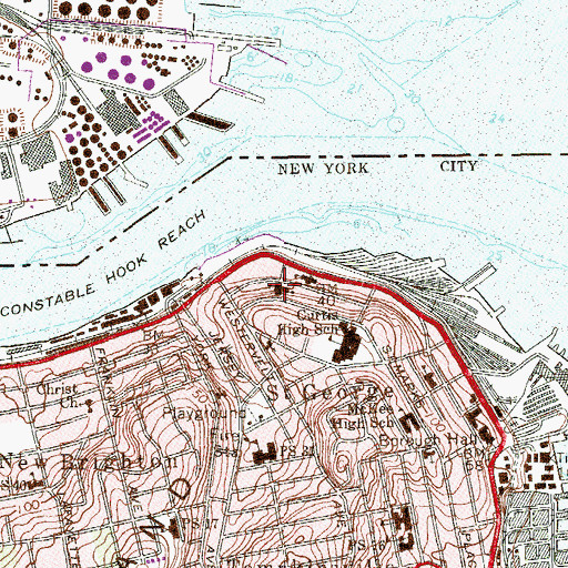Topographic Map of Saint Peter's Roman Catholic Church, NY