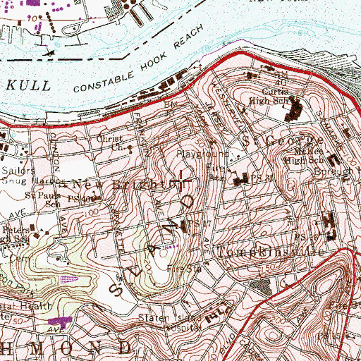 Topographic Map of Hamilton Park, NY