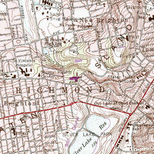 Topographic Map of Intermediate School 61, NY
