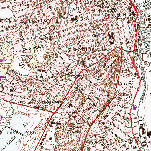 Topographic Map of Miraj Islamic School, NY