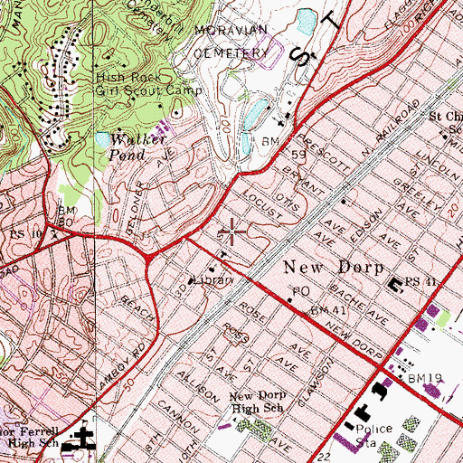 Topographic Map of Our Lady Queen of Peace School, NY
