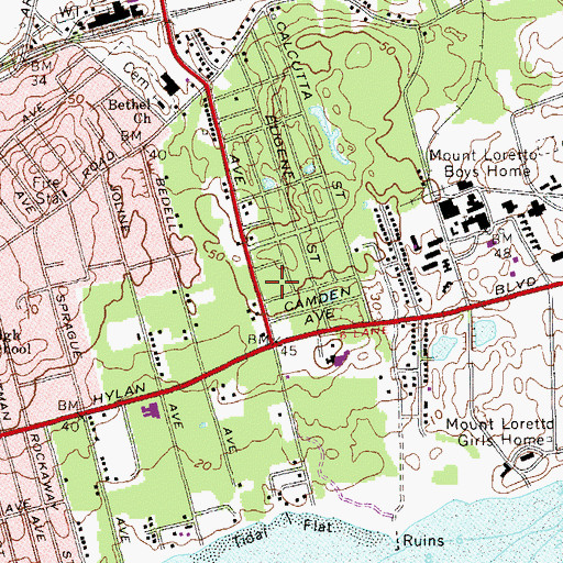 Topographic Map of Public School 6, NY