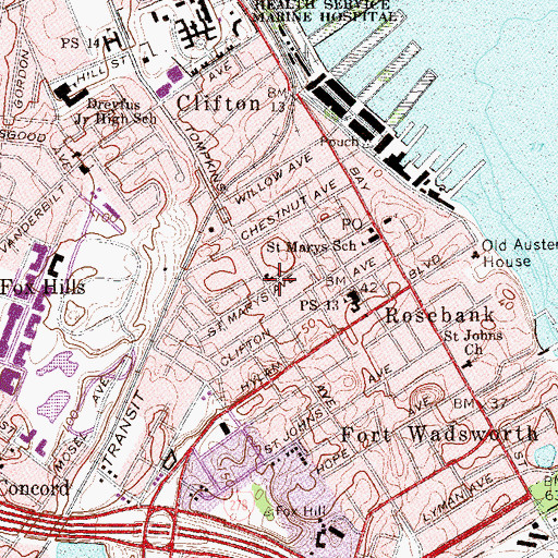 Topographic Map of Church of Saint Joseph, NY