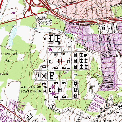 Topographic Map of College of Staten Island Central Campus, NY