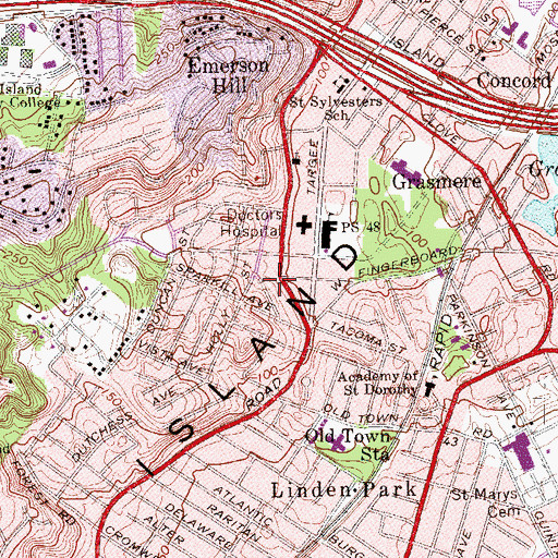 Topographic Map of Saint Simon's Episcopal Church, NY