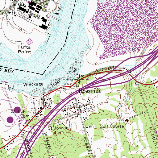 Topographic Map of Blazing Star Burial Ground, NY