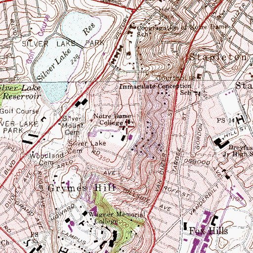 Topographic Map of Lavelle Hall, NY