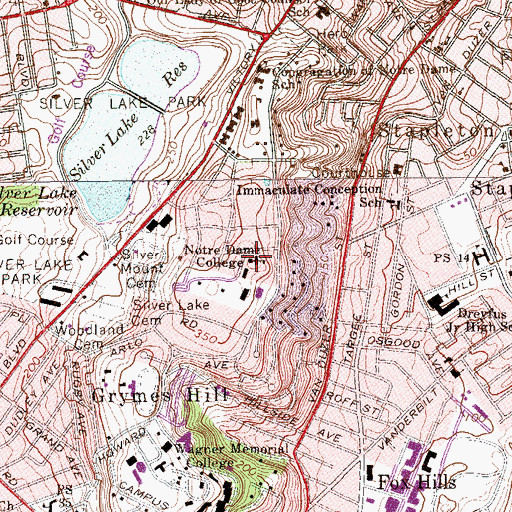 Topographic Map of Mahoney Hall, NY