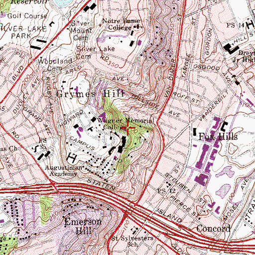 Topographic Map of Harborview Hall, NY