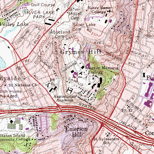 Topographic Map of Megerle Hall, NY