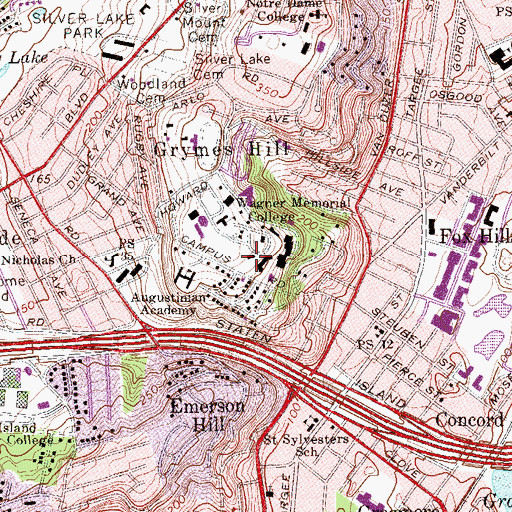 Topographic Map of Parker Hall, NY