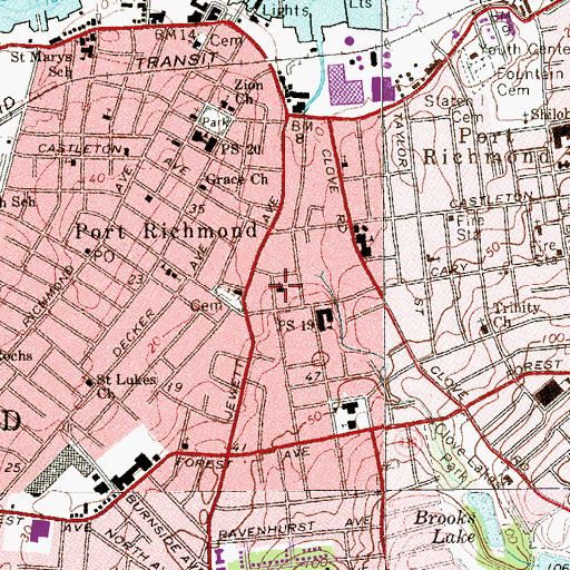 Topographic Map of Mount Calvary Holy Church, NY