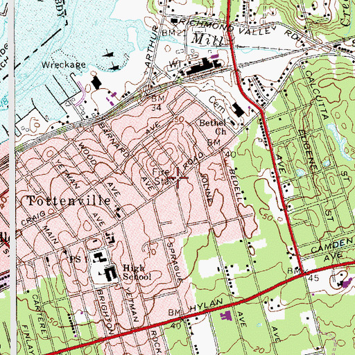 Topographic Map of Fire Department New York Engine 151 Ladder 76, NY