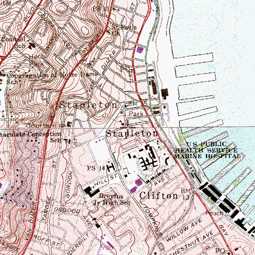 Topographic Map of Fire Department New York Engine 153 Ladder 77, NY