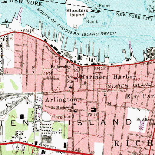 Topographic Map of Fire Department New York Engine 158, NY