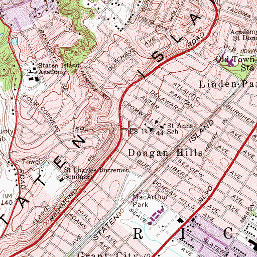 Topographic Map of Fire Department New York Engine 159 Satellite 5, NY