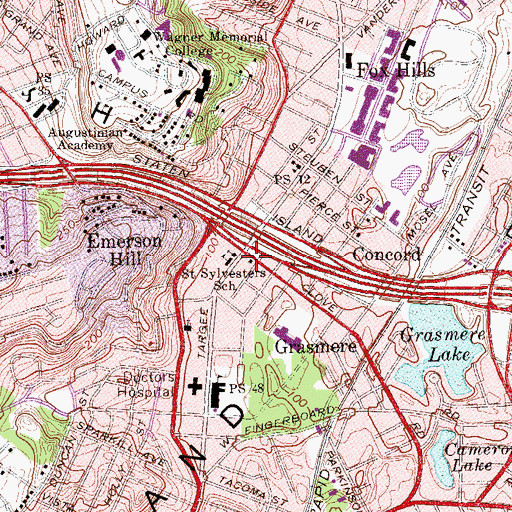 Topographic Map of Fire Department New York Engine 160 Rescue Company 5 Division 8, NY