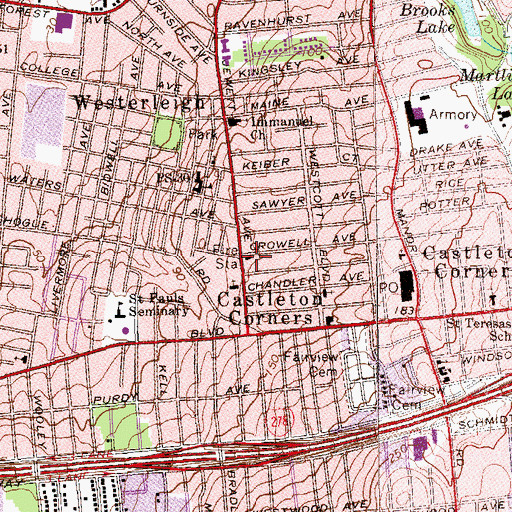 Topographic Map of Fire Department New York Engine 163 Ladder 83 Thawing Apparatus 63, NY
