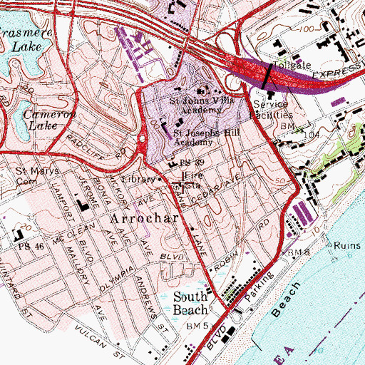 Topographic Map of New York Fire Department Engine 161 Ladder 81, NY