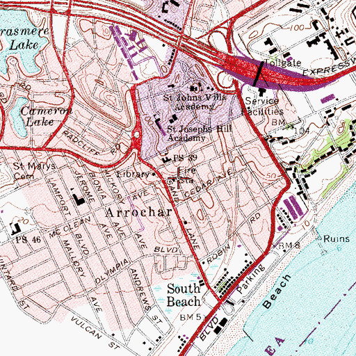 Topographic Map of New York Ladder Company 81, NY