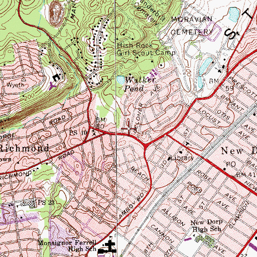Topographic Map of Fire Department New York Engine 165 Ladder 85 Thawing Apparatus 63, NY