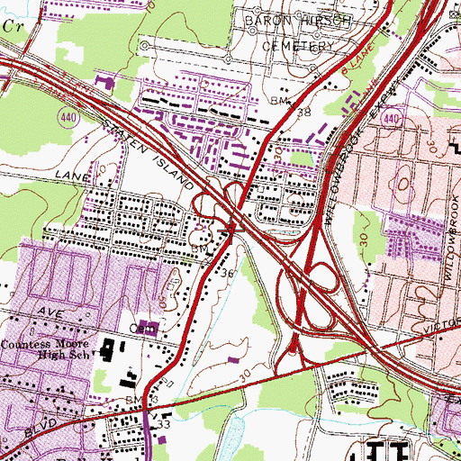 Topographic Map of New York Fire Department Engine 166 Ladder 86, NY