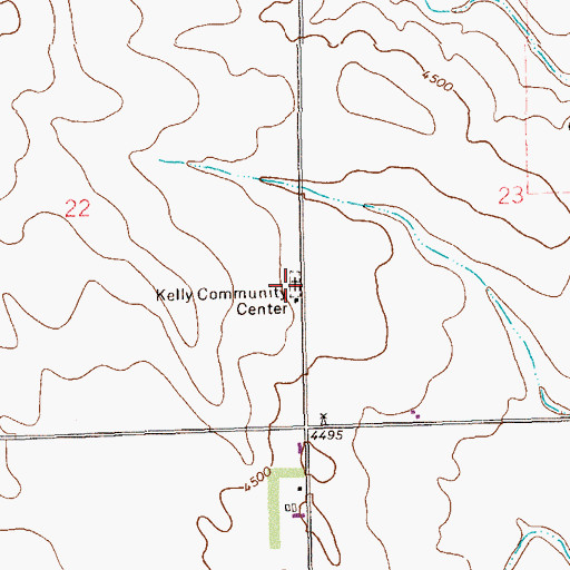 Topographic Map of Kelly Community Cemetery, CO