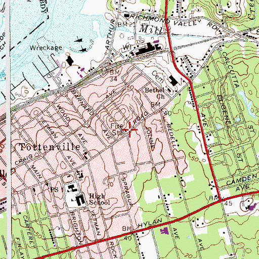 Topographic Map of New York Ladder Company 76, NY