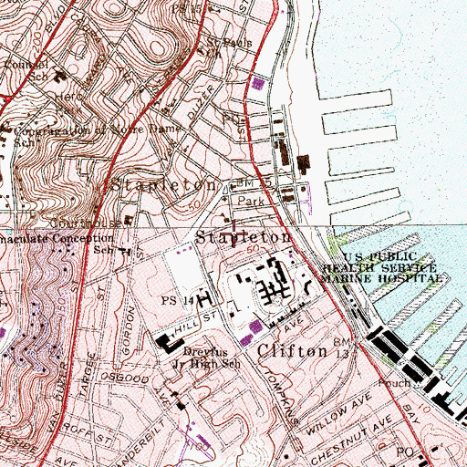 Topographic Map of New York Ladder Company 77, NY