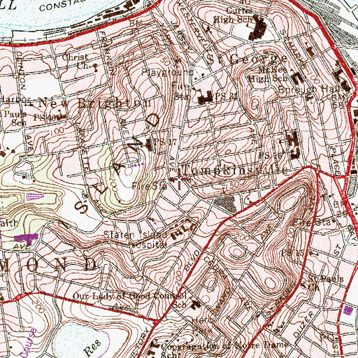 Topographic Map of New York Ladder Company 78, NY