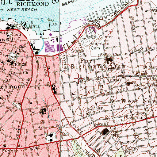 Topographic Map of Fire Department New York Ladder 79 Battalion 22, NY