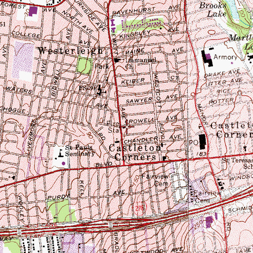 Topographic Map of New York Ladder Company 83, NY