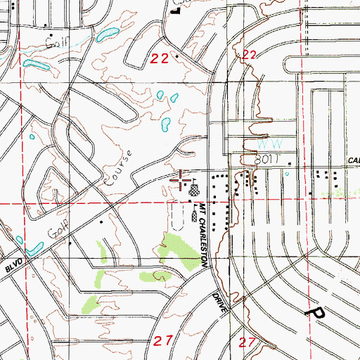 Topographic Map of Community College of Southern Nevada Pahrump Valley Center, NV