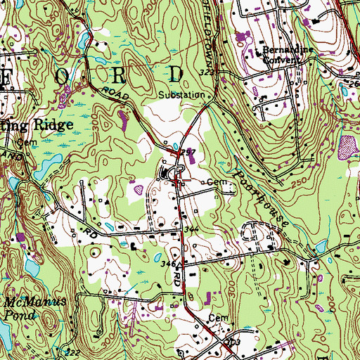 Topographic Map of Scofield Magnet Middle School, CT