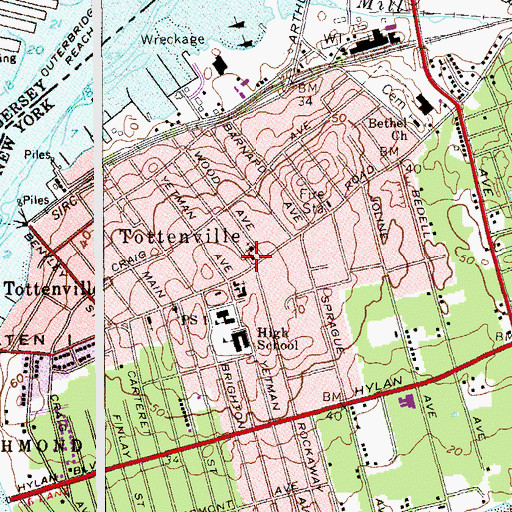 Topographic Map of Faith Assembly of God Church, NY