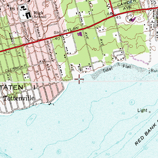 Topographic Map of Robinsons Beach, NY