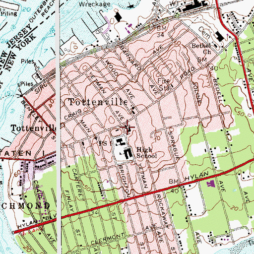 Topographic Map of Church of Our Lady Help of Christians, NY